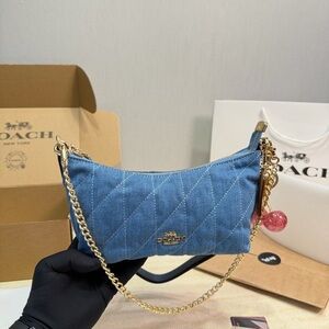Coach Washed Blue Denim Underarm Bag Crossbody Bag